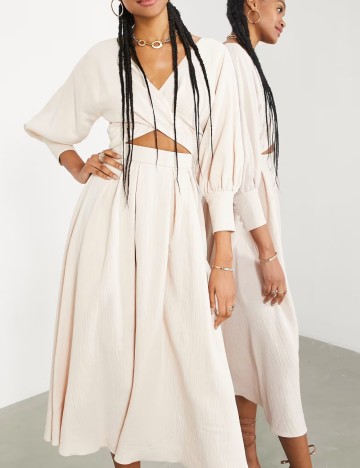 Rochie midi ASOS, bej