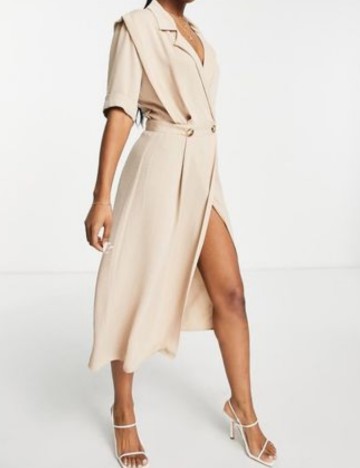 Rochie midi ASOS, bej