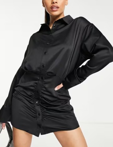 Rochie tip cămașă AsYou, negru