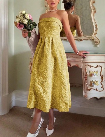 Rochie midi Shein, galben