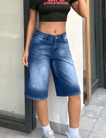 Pantaloni scurți de blugi Shein, albastru