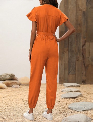 Salopetă lungă Shein, portocaliu