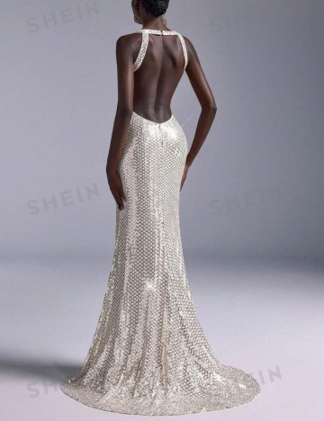 Rochie de ocazie Shein, argintiu