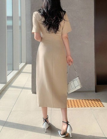 Rochie midi Shein DAZY, bej