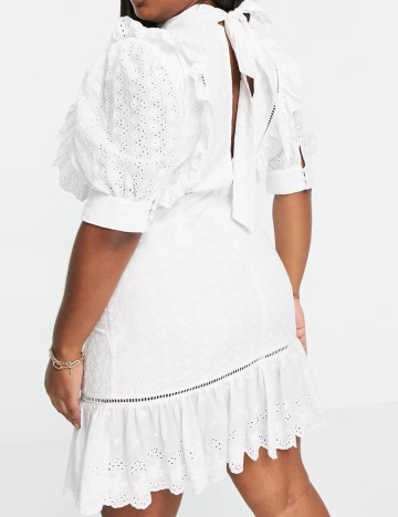 Rochie mini Collective the Label Petite, alb