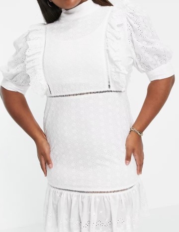 Rochie mini Collective the Label Petite, alb