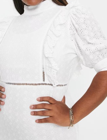 Rochie mini Collective the Label Petite, alb