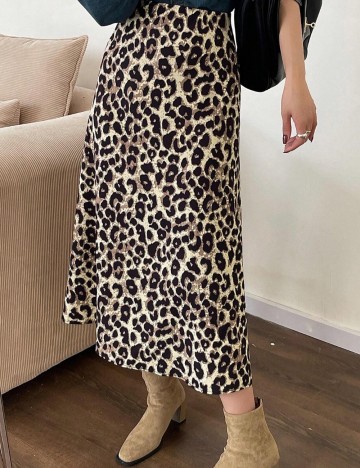 Fustă midi Shein DAZY, maro