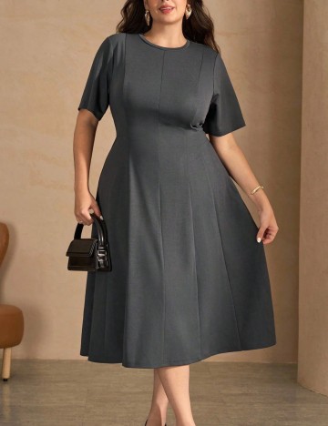 Rochie midi Shein Curve+, gri