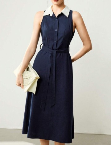 Rochie midi Shein Curve+, bleumarin