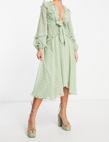 Rochie midi ASOS, verde