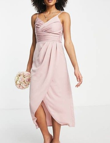 Rochie midi Little Mistress, roz