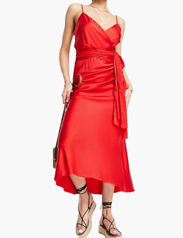 Rochie midi Liquorish, roșu