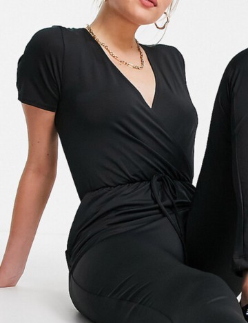 Salopetă lungă Threadbare, negru