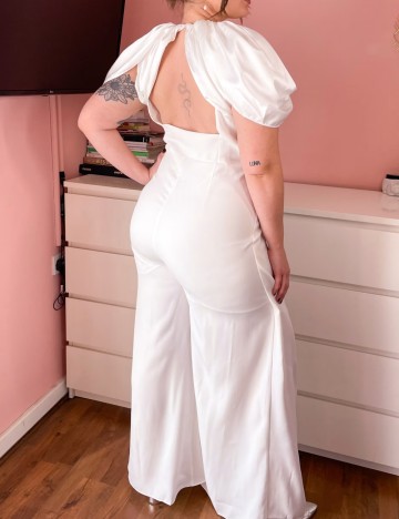 Salopetă lungă Yaura, alb