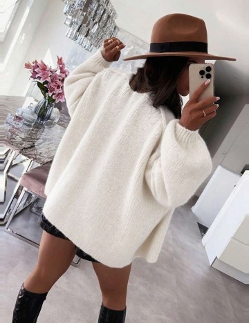 Cardigan Shein Curve+, crem