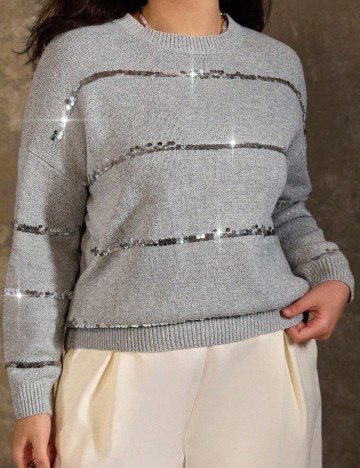 Pulover Shein Curve+, gri