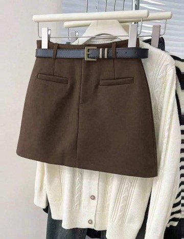 Fustă mini Shein, maro