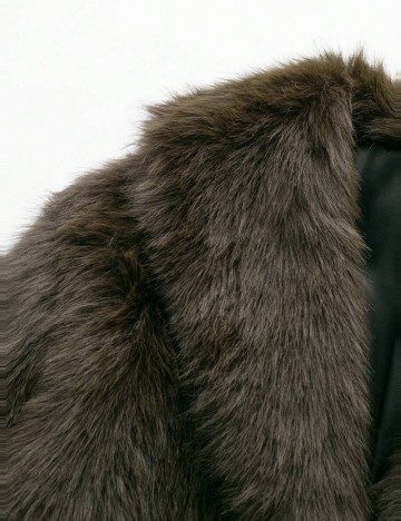 Haină De Blană Shein, maro