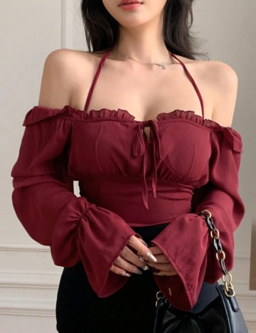 Cămașă Shein, vișiniu