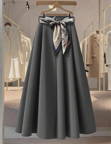 Fustă maxi Shein, gri