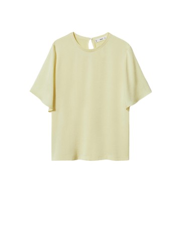 Cămașă cu m&acirc;necă scurtă Mango, galben