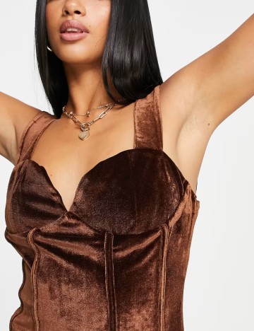 Rochie mini Collective the Label Petite, maro