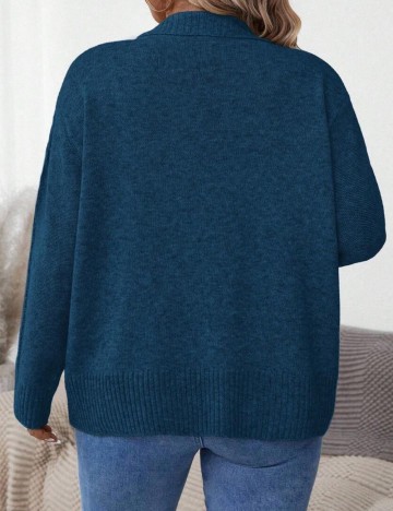 Cardigan Shein Curve+, turcoaz