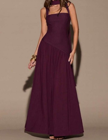 Set rochie și eșarfă Shein, vișiniu