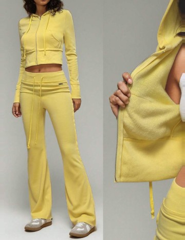 Hanorac Cu Fermoar Shein Forever 21, galben