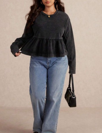 Bluză Shein Curve+, gri