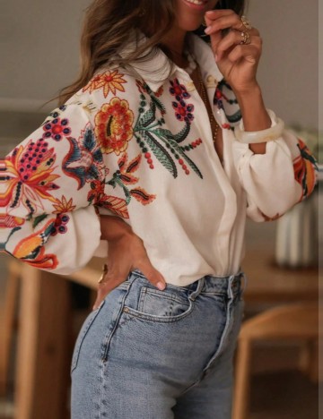 Cămașă Shein Curve+, crem