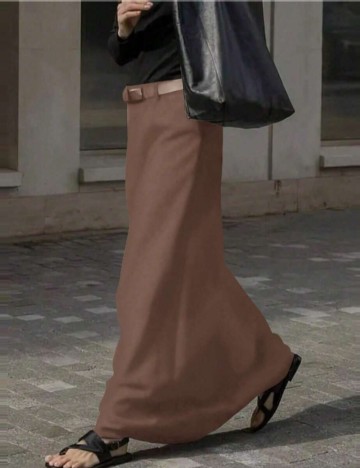 Fustă Shein Curve+, maro