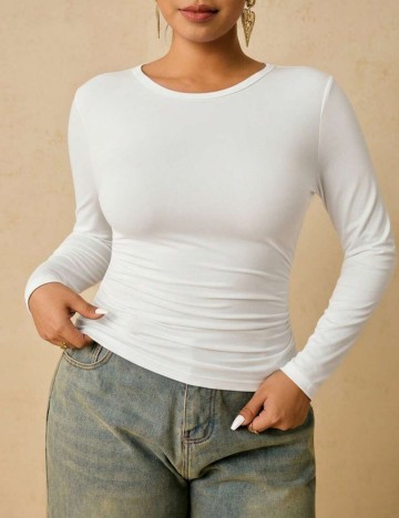 Bluză Shein Curve+, alb