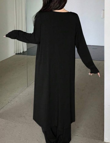 Set Cardigan, Top și Pantaloni Shein DAZY, negru