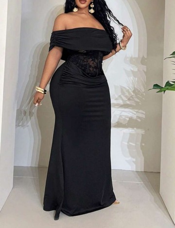 Rochie maxi Shein Curve+, negru
