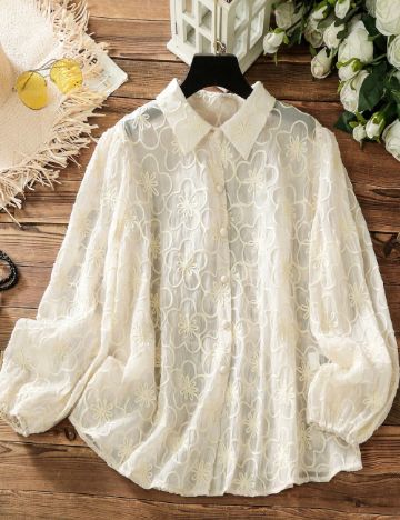 Cămașă Shein Curve+, bej