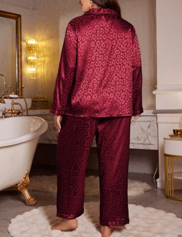 Compleu pijamale Shein Curve+, vișiniu