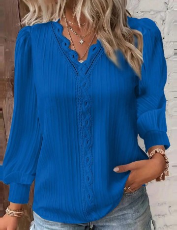 Cămașă Shein Curve+, albastru