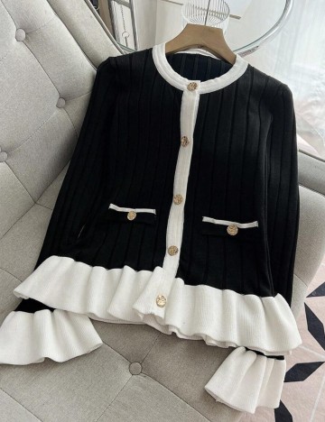 Bluză cu nasturi Shein, negru