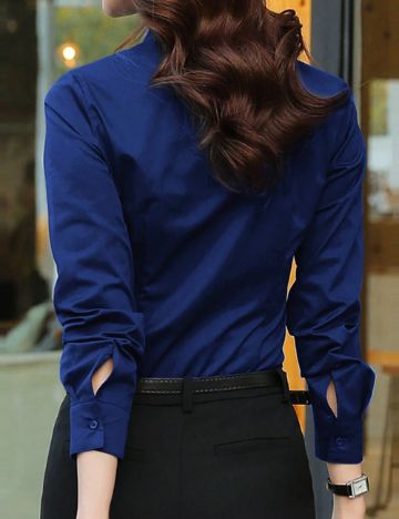 Cămașă Shein Curve+, albastru