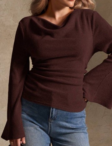 Bluză Shein Curve+, maro