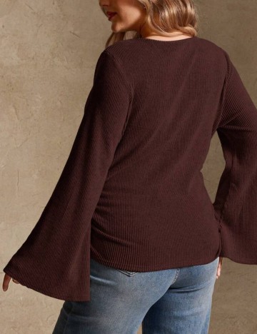 Bluză Shein Curve+, maro