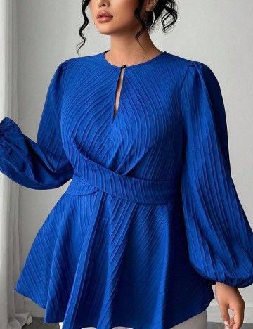 Cămașă Shein Curve+, albastru