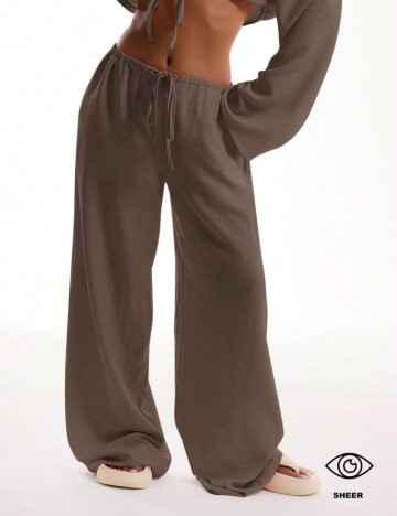 Pantaloni Shein MUSERA, maro