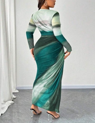 Rochie maxi Shein Curve+, mix culori