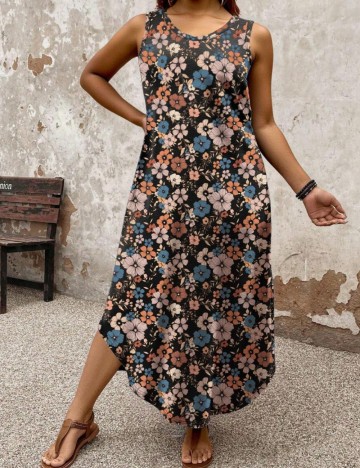 Rochie midi Shein, mix culori