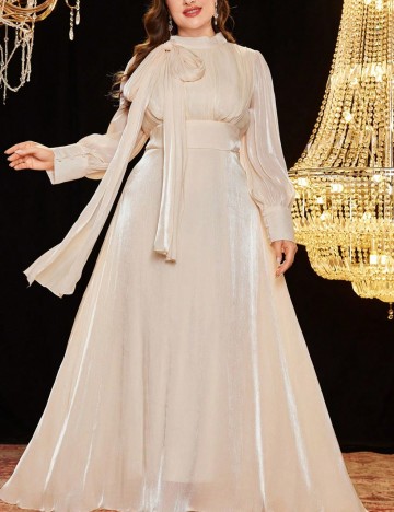 Rochie maxi Shein Curve+, crem