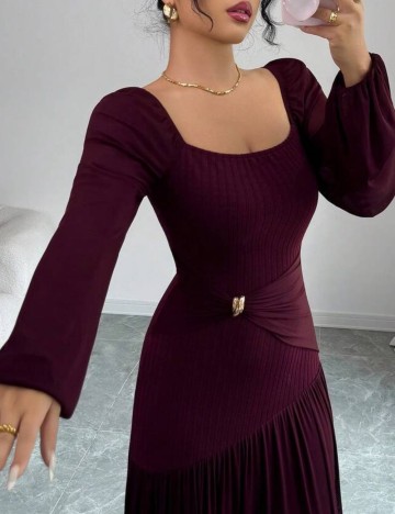 Rochie maxi Shein, burgundy