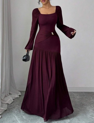 Rochie maxi Shein, burgundy